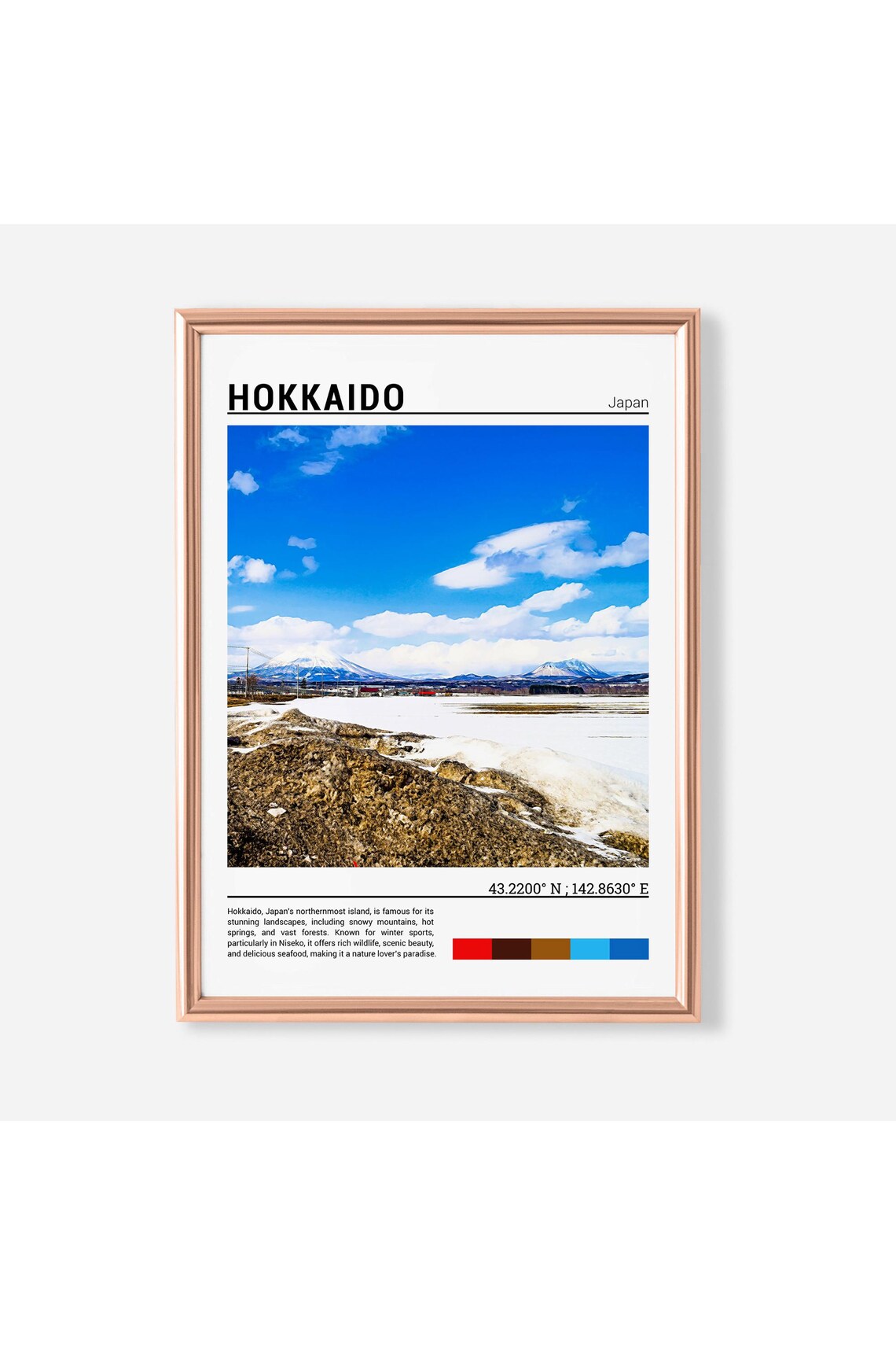 Hokkaido Japan Snowy Winter Field Mount Yotei Mountain View Poster