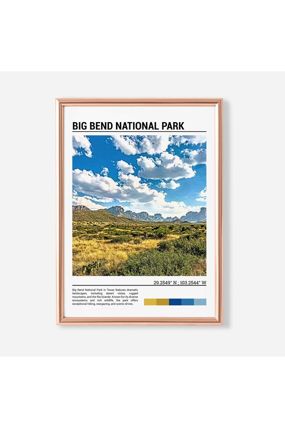 Big Bend National Park Texas Rugged Desert Mountains View Poster