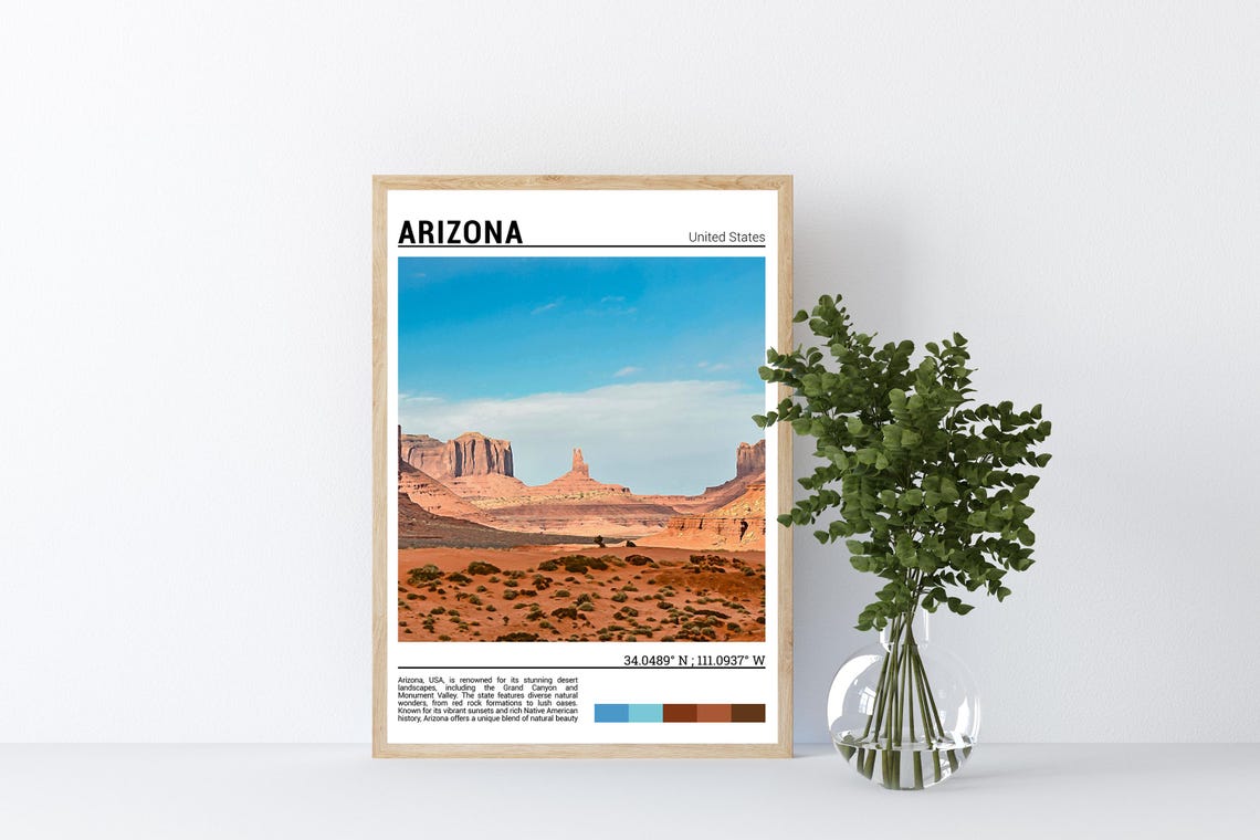 Arizona Wall Art Arizona Poster Print Arizona Photo Arizona Usa Poster Print Arizona Decor Arizona Poster Arizona Usa Decor - Image 4
