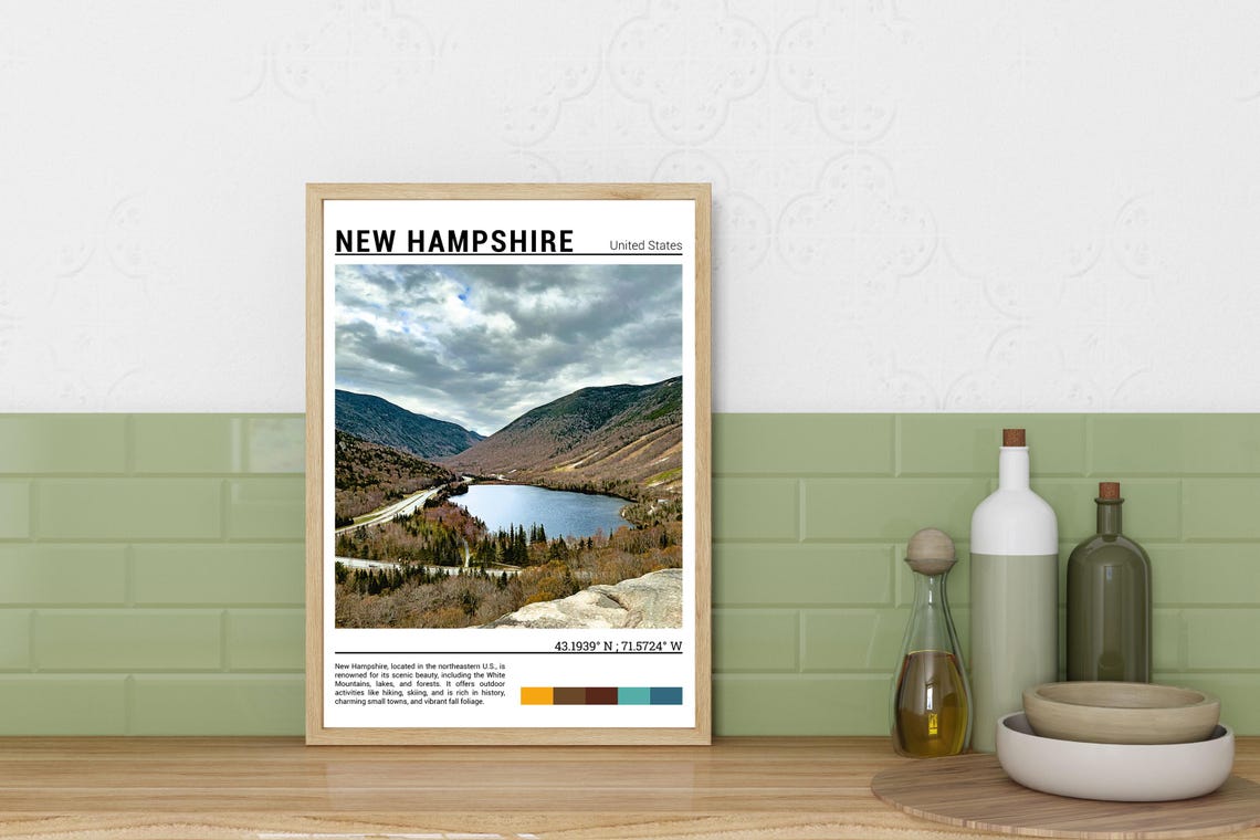 New Hampshire Print New Hampshire Poster New Hampshire Wall Art New Hampshire Travel New Hampshire Art Print New Hampshire Photo - Image 3