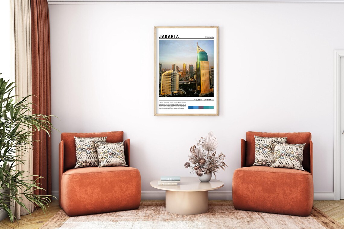 Jakarta Indonesia Modern Skyscraper Golden Hour City Skyline Poster - Image 7