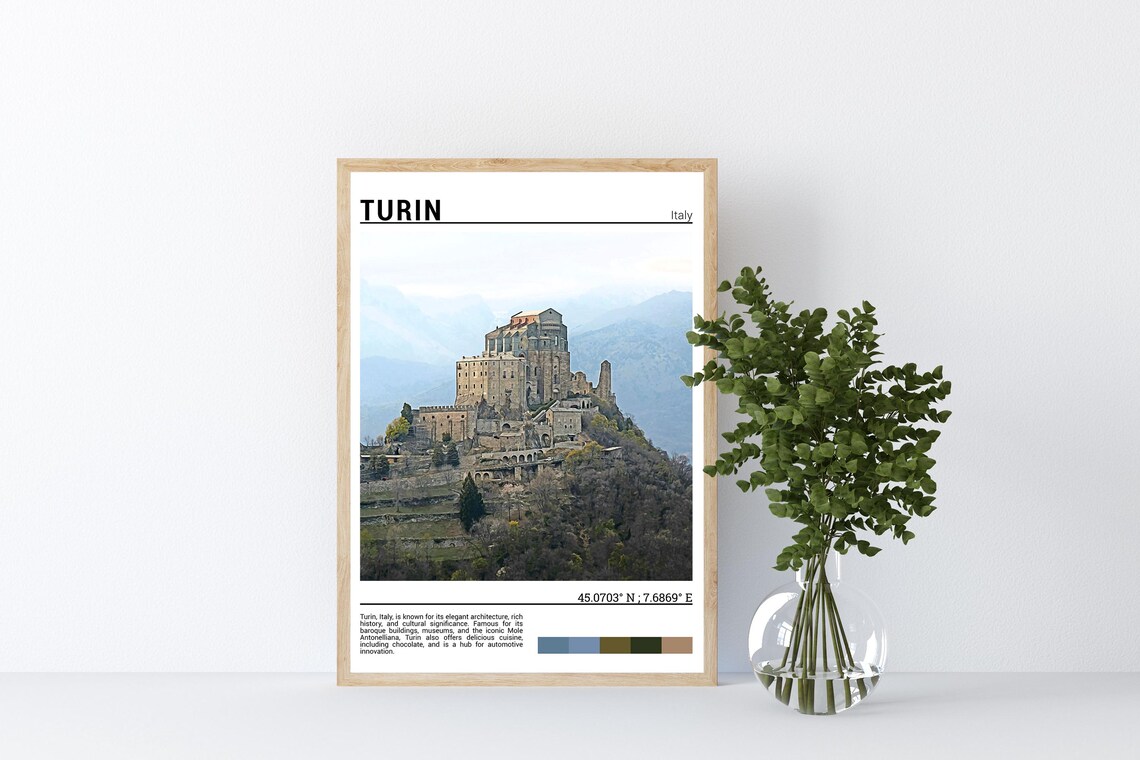 Turin Italy Sacra di San Michele Mountain Abbey Historic Abbey Poster - Image 4
