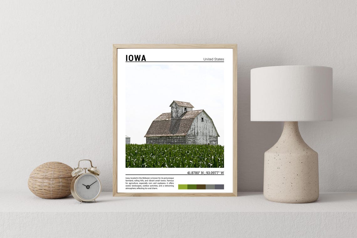 Iowa Print Iowa Poster Iowa Wall Art Iowa Travel Iowa Artwork Iowa Photo Iowa Usa - Image 2