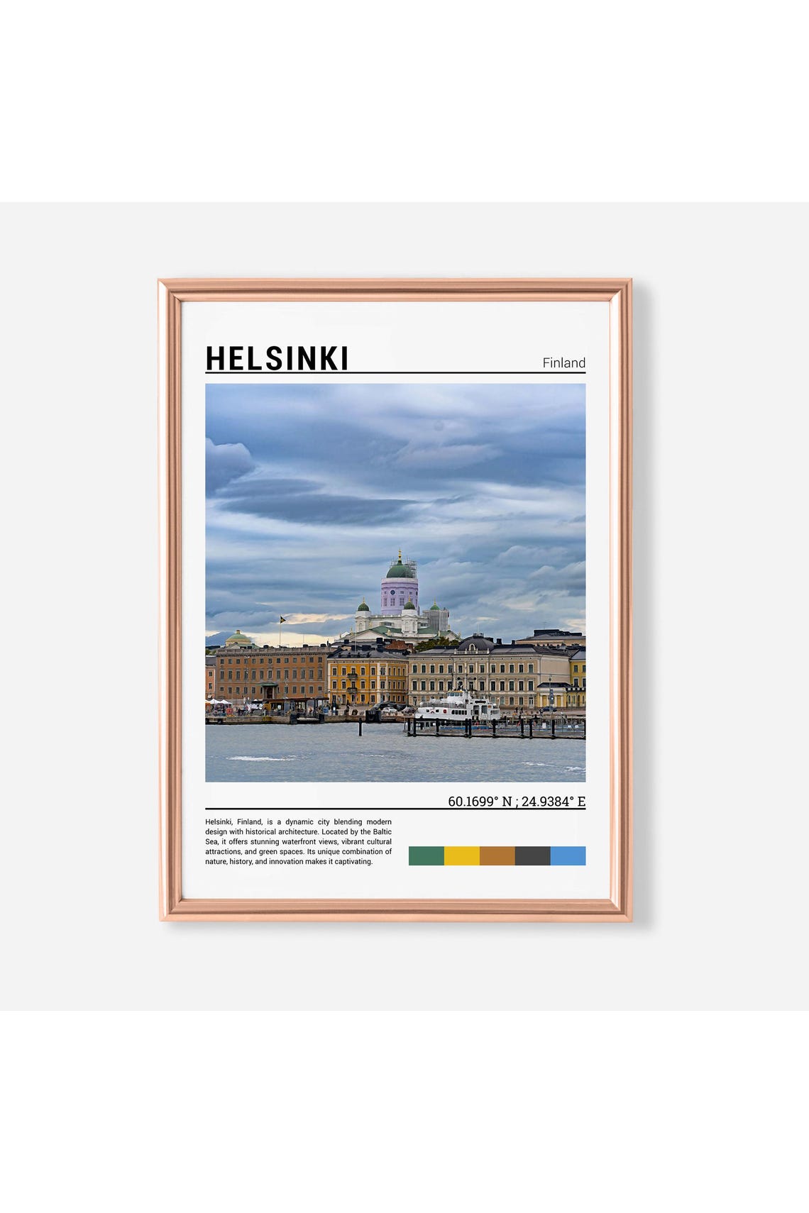Helsinki Finland Harbor Waterfront Cathedral Skyline City View Poster