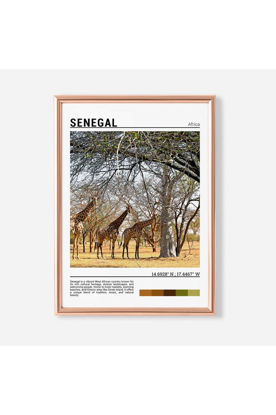 Senegal Poster Senegal Wall Art Senegal Artwork Senegal Photo Africa Travel Gift