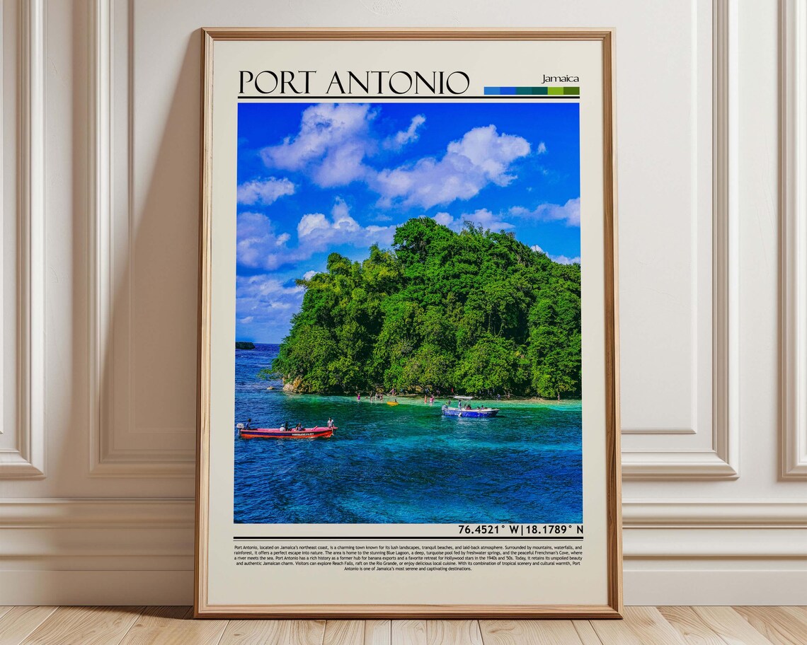 Port Antonio Jamaica Caribbean Island Travel Photography Poster