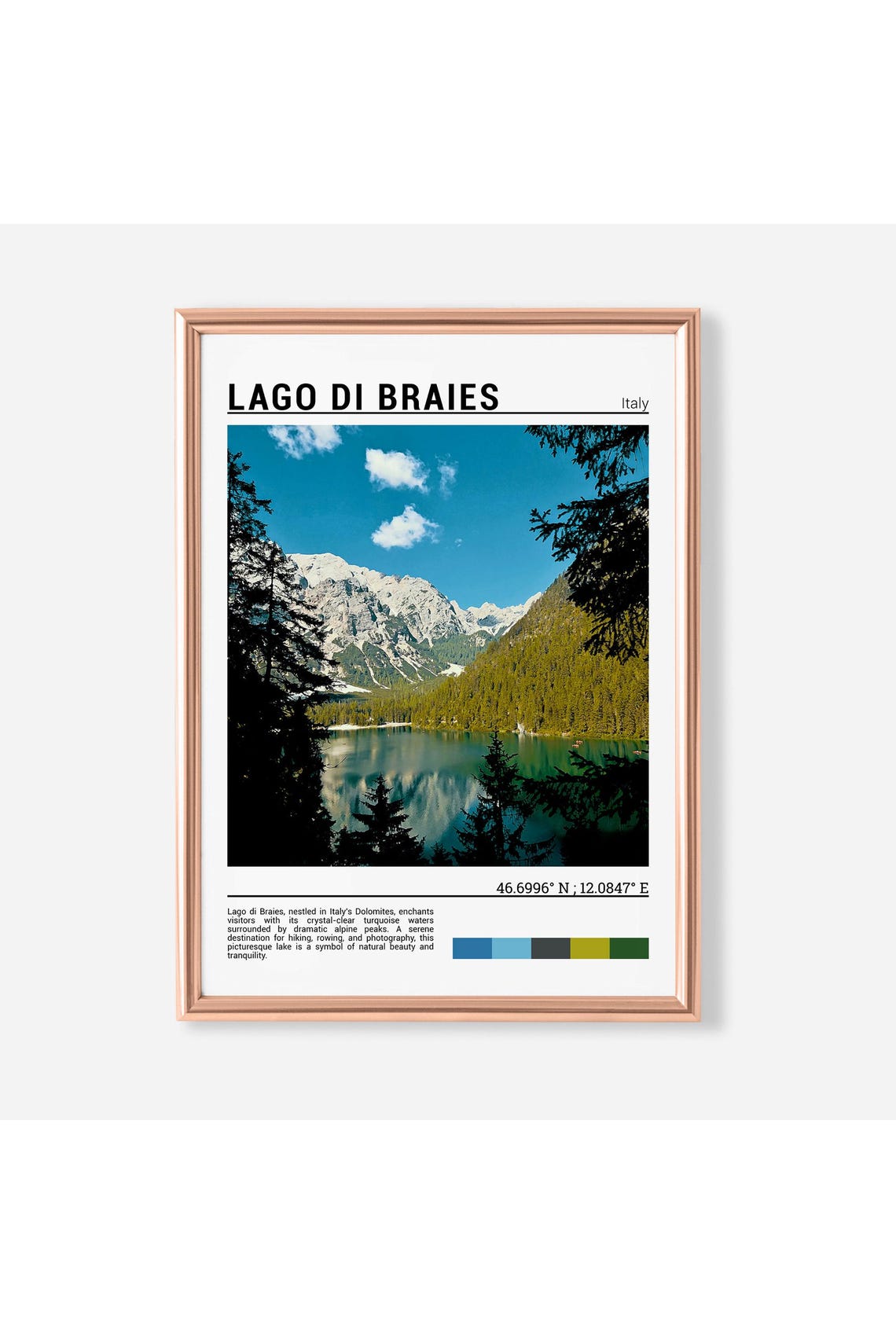 Lago Di Braies Print Lago Di Braies Poster Lago Di Braies Wall Art Lago Di Braies Travel Lago Di Braies Art Lago Di Braies Italy