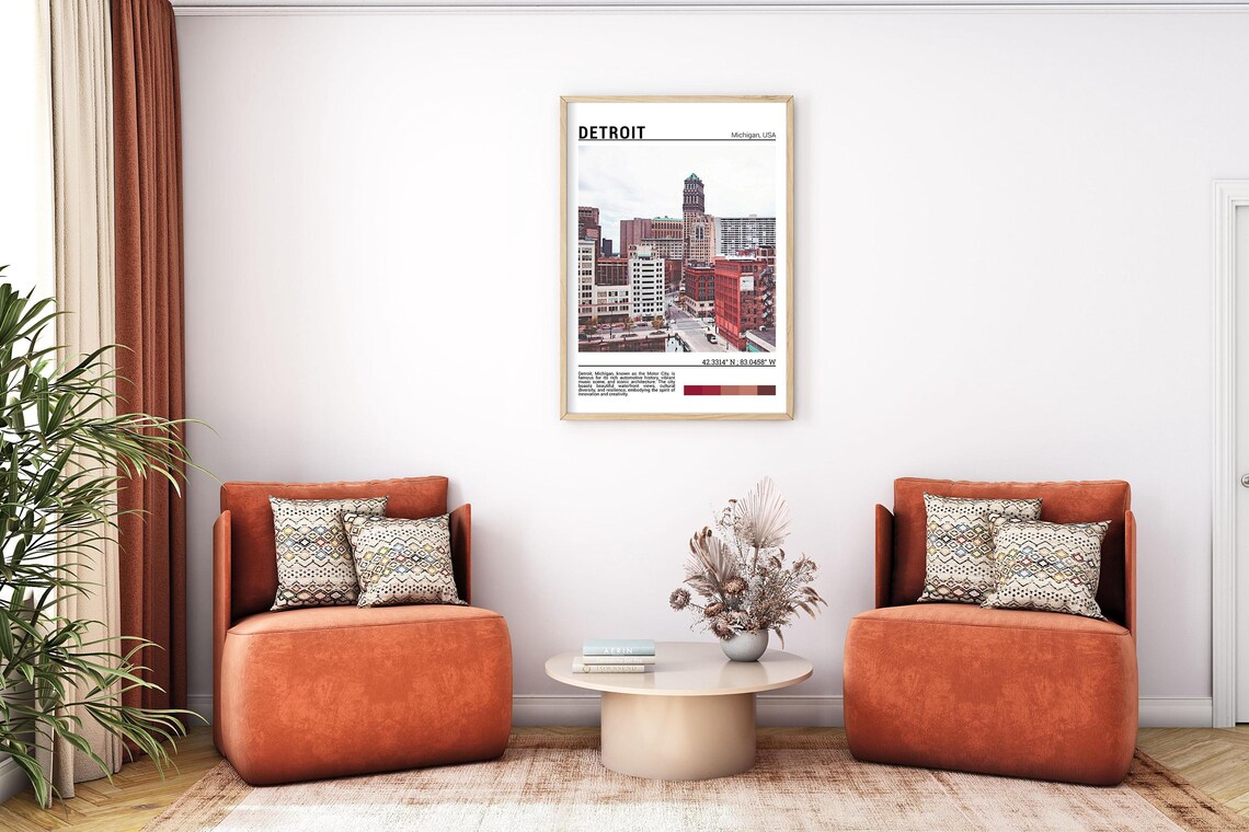 Detroit Travel Poster, Michigan USA Wall Art Print - Image 7