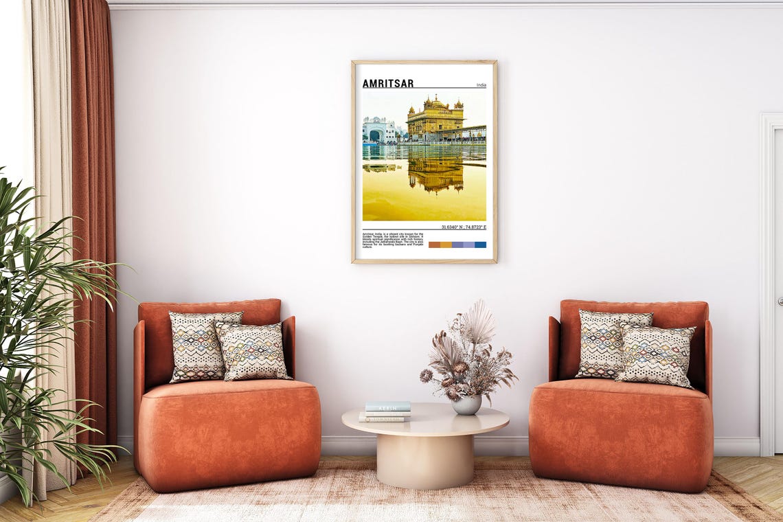 Amritsar India Golden Temple Sacred Reflection Travel Poster - Image 7