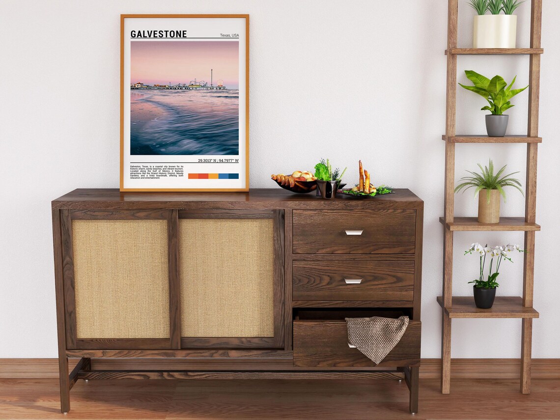 Galveston Texas Pleasure Pier Sunset Beach Boardwalk Photo Poster - Image 6