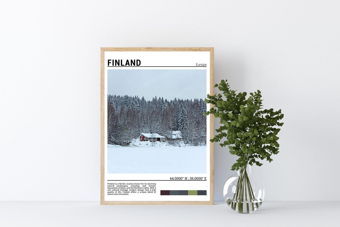 Finland Print Finland Poster Finland Travel Poster Finland Print Finland Travel Gift Finlandeurope - Image 4