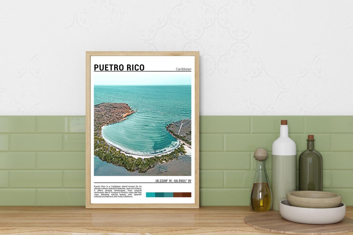 Puerto Rico Print Puerto Rico Poster Puerto Rico Travel Poster Puerto Rico Print Puerto Rico Travel Gift - Image 3