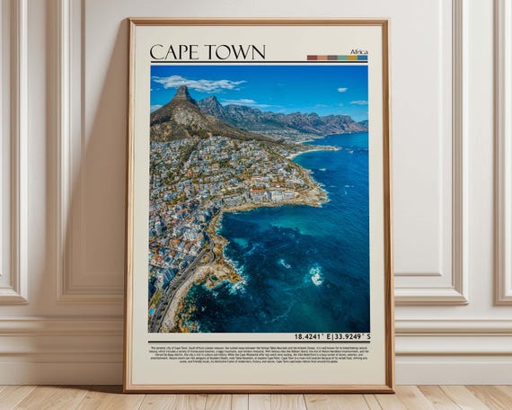 Cape Town Poster Print Wall Art Dcor South Africaafrica