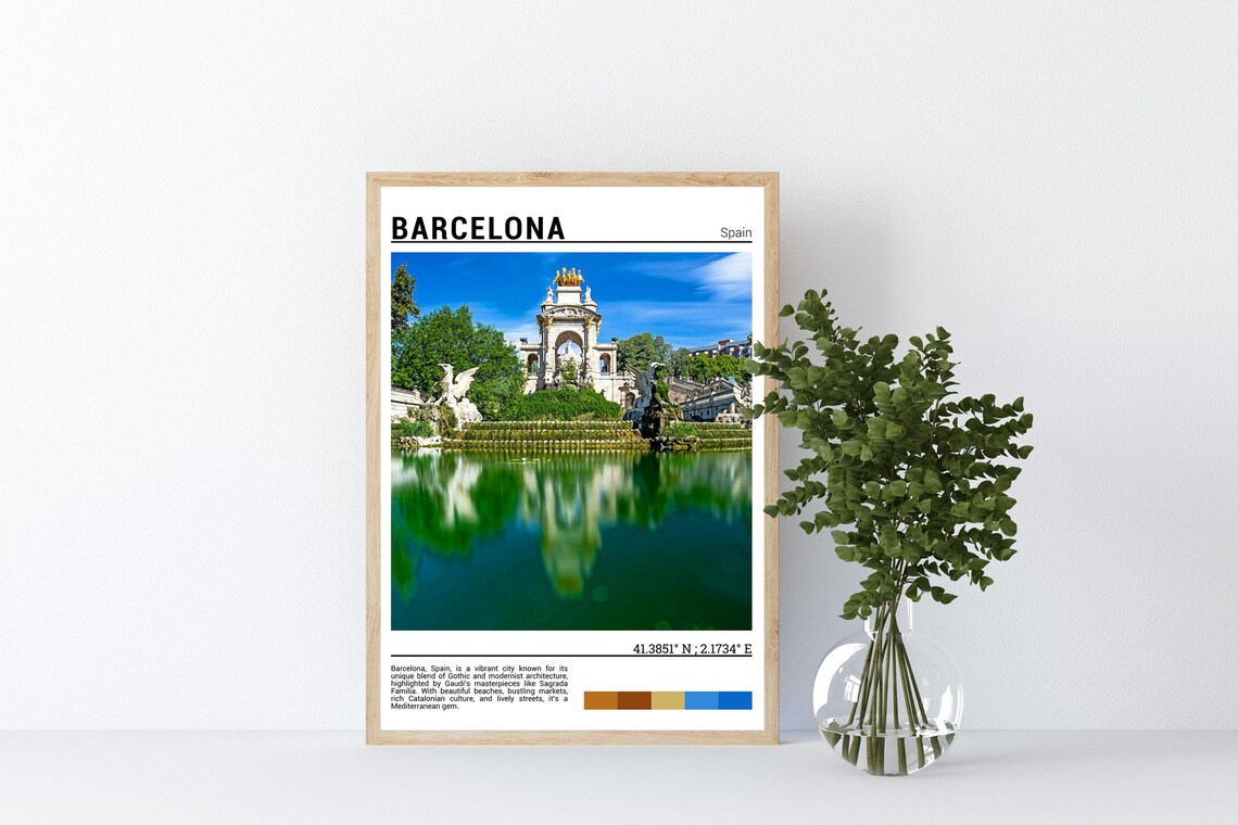 Barcelona Travel Poster, Europe Wall Art Print - Image 4