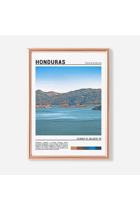 Honduras Print Honduras Poster Honduras Wall Art Honduras Travel Honduras Art Print Honduras Photo Honduras Artwork