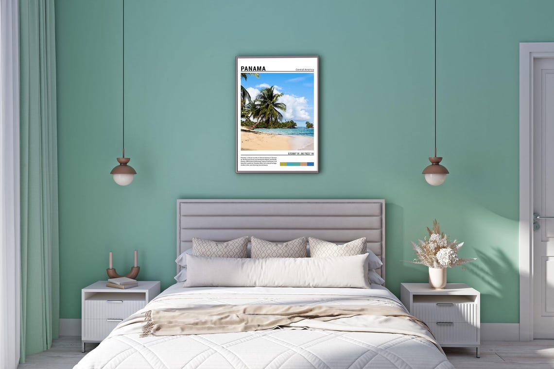 Panama Central America Tropical Palm Tree Beach Paradise Poster - Image 5