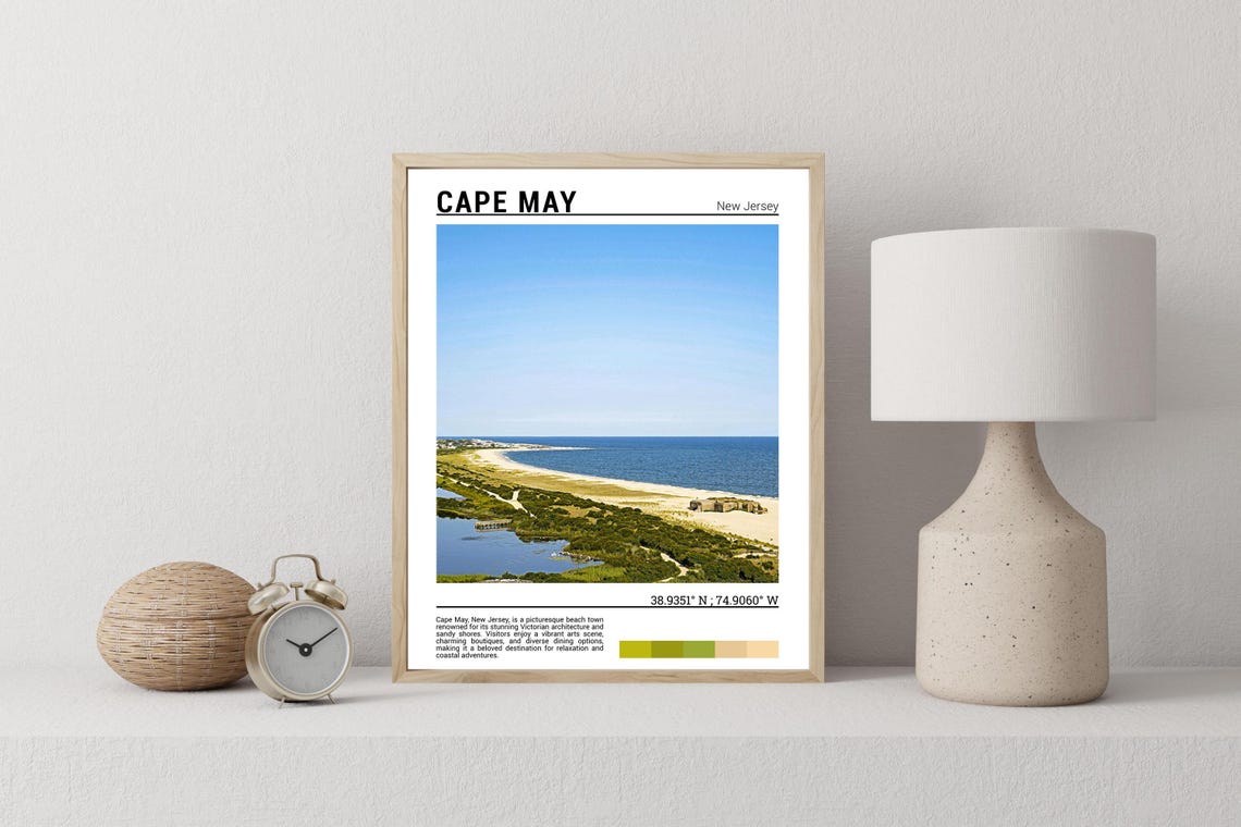 Cape May New Jersey Coastal Sandy Beach Dunes Aerial Photo Poster - Image 2