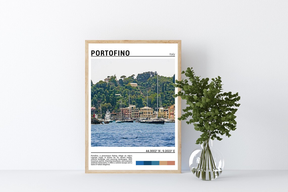Portofino Italy Harbor Yachts Colorful Waterfront Village Photo Poster - Image 4