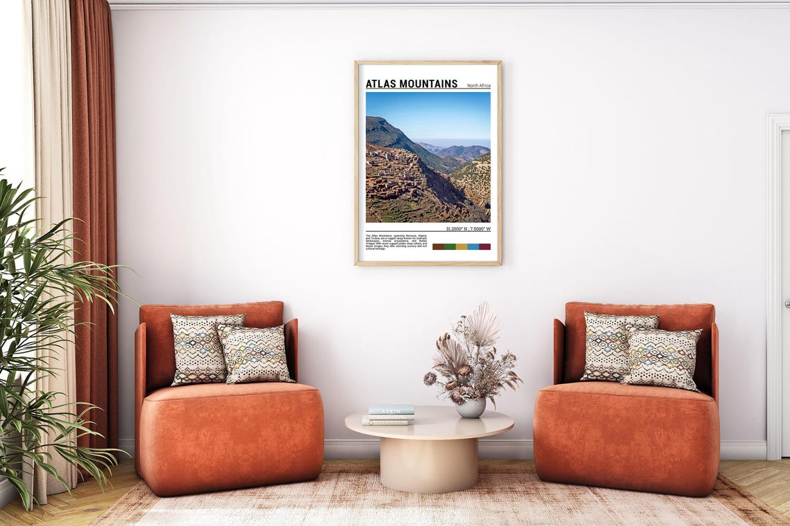 Atlas Mountain Print Atlas Mountain Poster Atlas Mountain Wall Art Atlas Mountain Travel Atlas Mountain Art Print Atlas Mountain Photo - Image 7