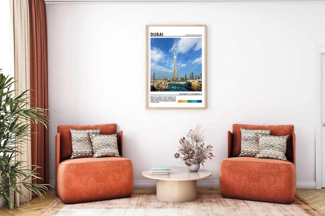 Dubai UAE Burj Khalifa Tallest Tower Downtown Skyline Poster - Image 7