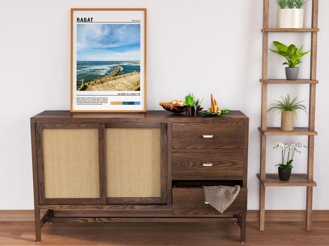 Rabat Morocco Coastal Ramparts Atlantic Ocean Waves View Poster - Image 6