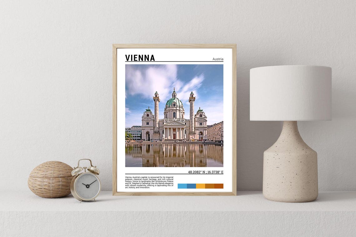 Vienna Austria Karlskirche Green Dome Reflection Photo Poster - Image 2