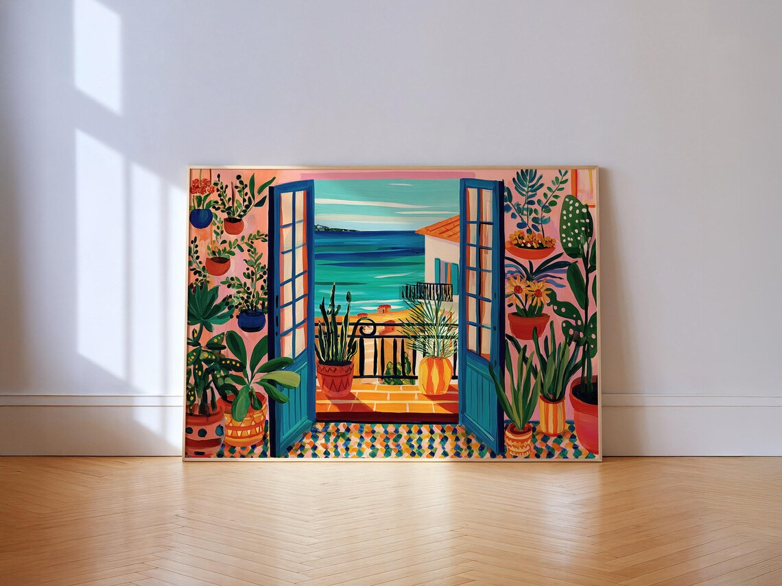 Matisse Coastal Art Print, Mediterranean Window View