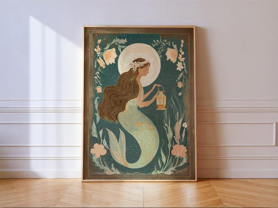 Whimsical Mermaid Lantern, Ethereal Fantasy Decor