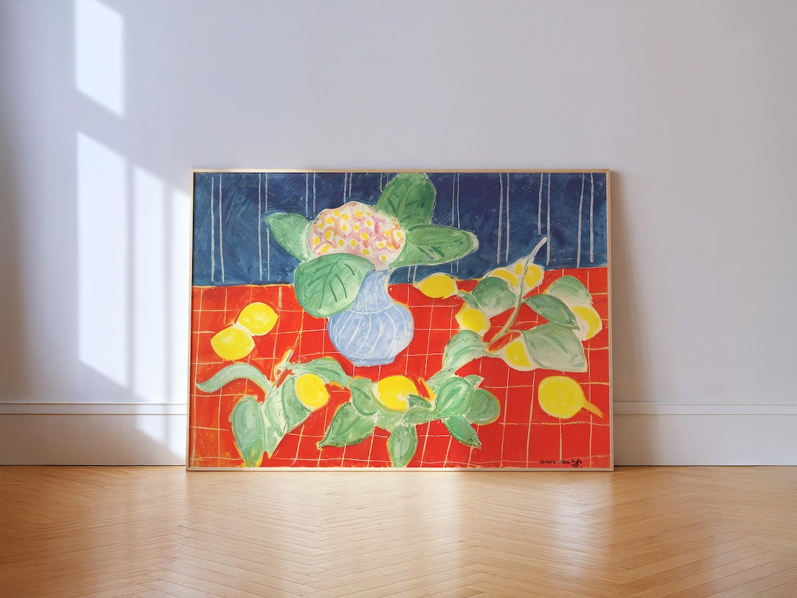 Henri Matisse Lemons Saxifrages, Midcentury Modern Still Life