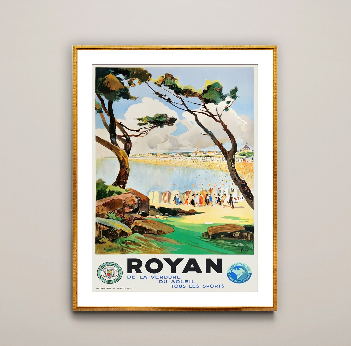 Royan France Vintage Travel Poster, Travel Poster