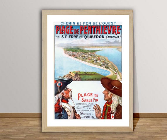 Plage De Penthievre En St Pierre En Quiberon Morhiban Vintage Travel Poster Poster Paper Or Print Gift Idea
