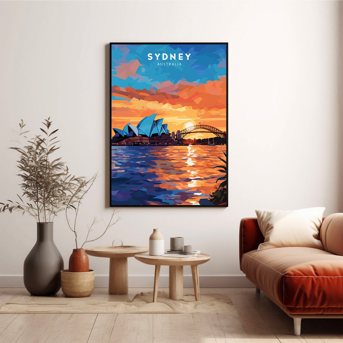 Sydney Australia Opera House Harbour Sunset Travel Art Poster - Image 3