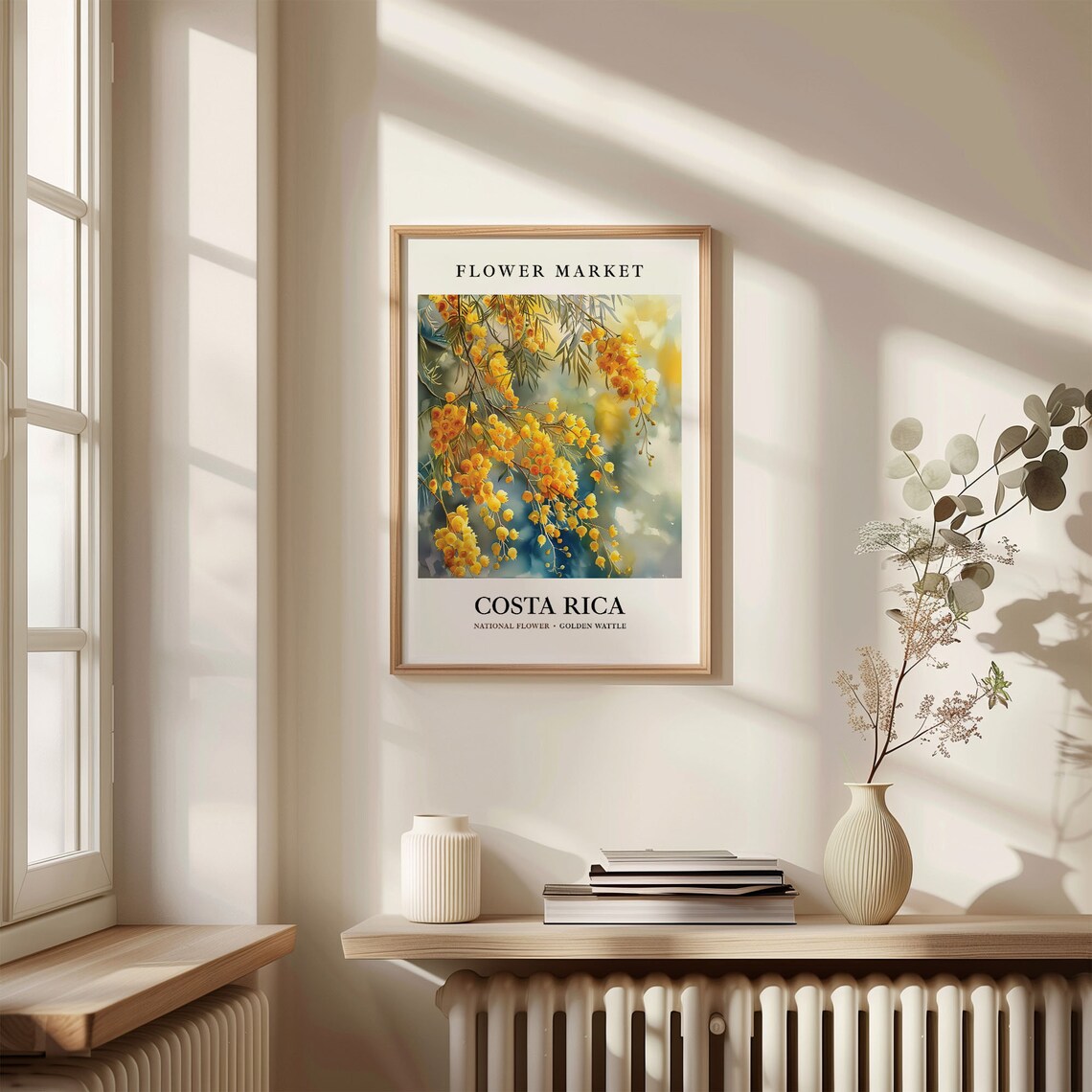 Costa Rica Golden Wattle National Flower Market Botanical Poster - Image 3