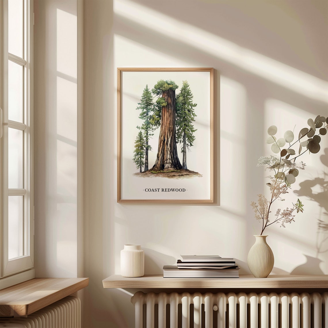 Coast Redwood Giant Tree Watercolor Botanical Forest Nature Wall Art - Image 3