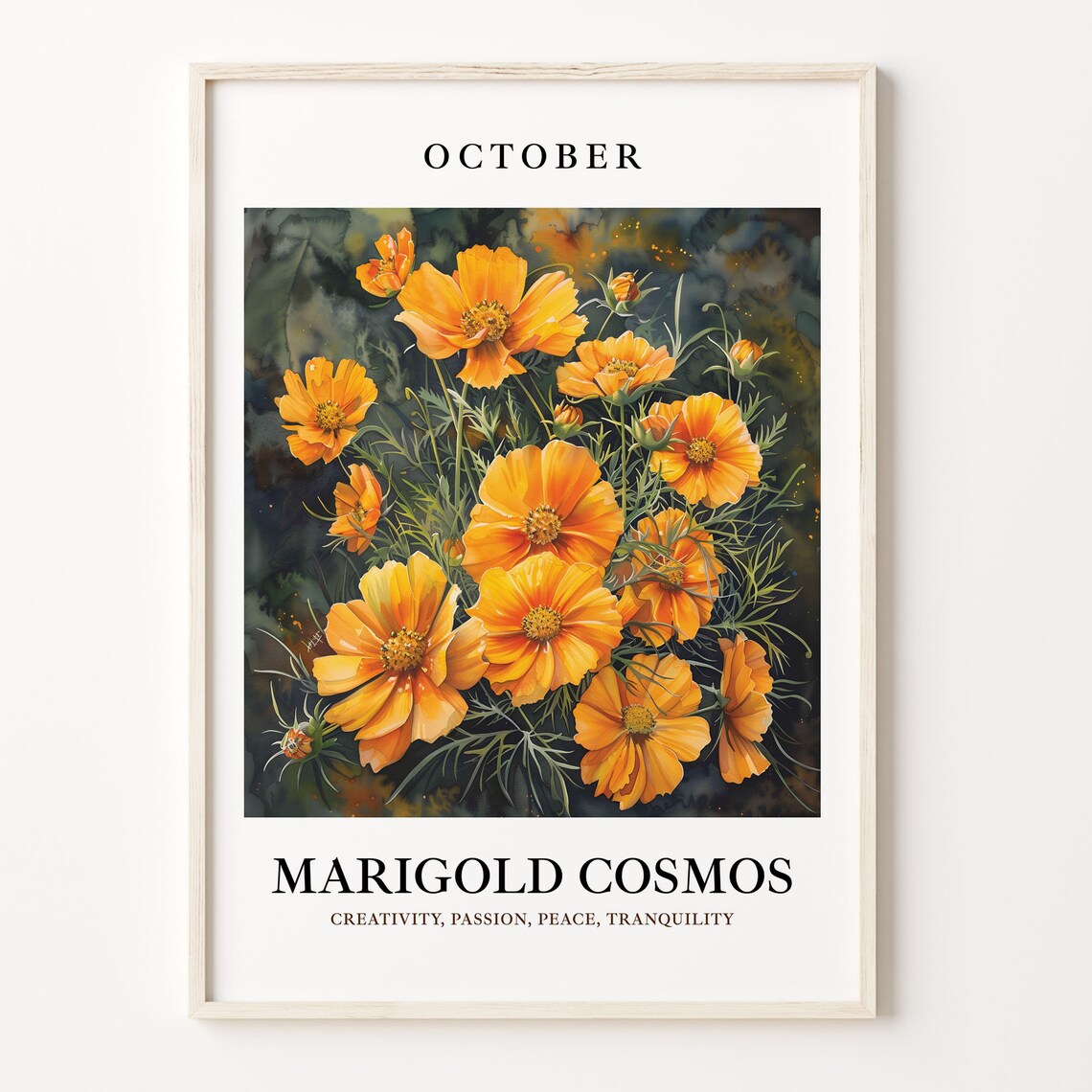 October Flower Market Marigold Cosmos Art Print
