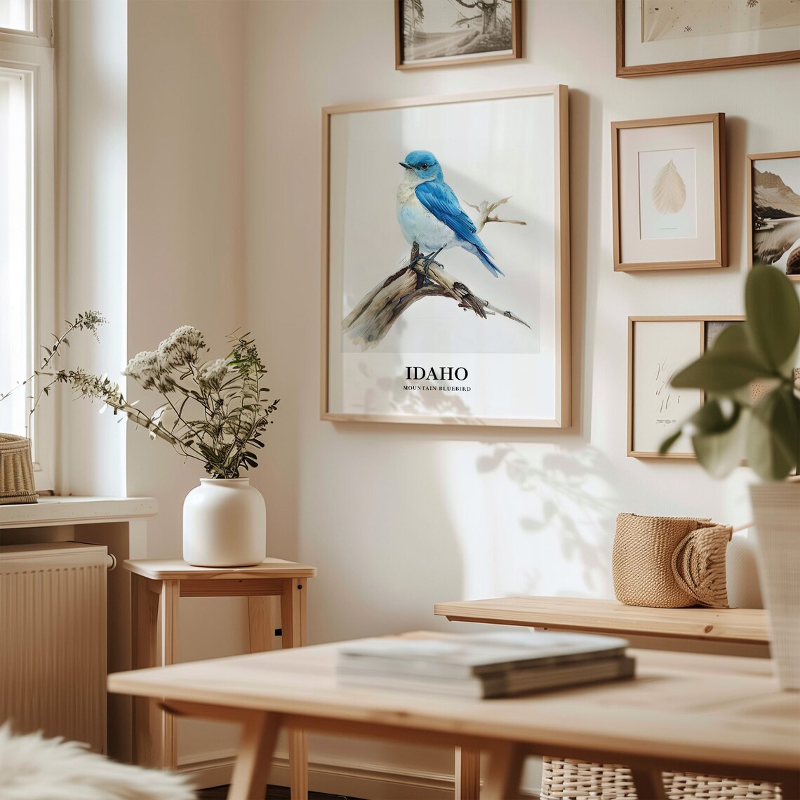 Idaho State Bird and Flower Art Print - Image 2