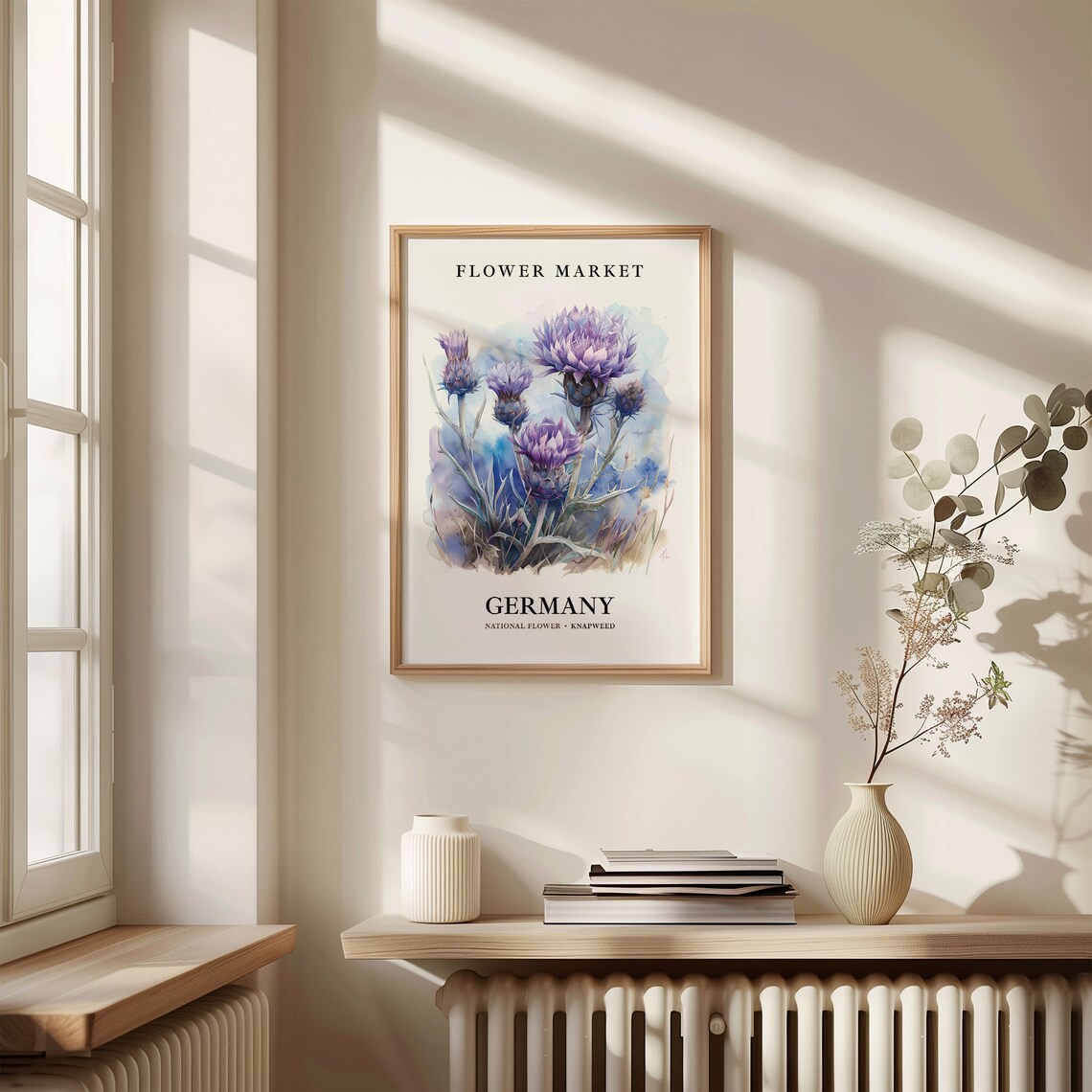 Germany Flower Market Art Print, Botanical Pastel - Image 3