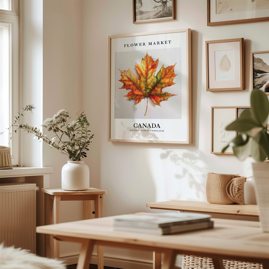 Canada Flower Market Art Print, Botanical Pastel Decor - Image 2