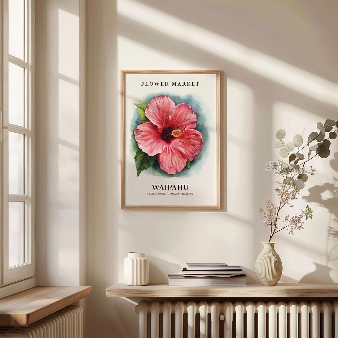Waipahu Hawaii Hibiscus Tropical Flower Market Vintage Charm Poster - Image 3