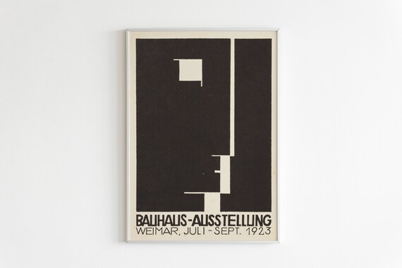 Bauhaus Ausstellung Weimar 1923 Black and White Abstract Poster