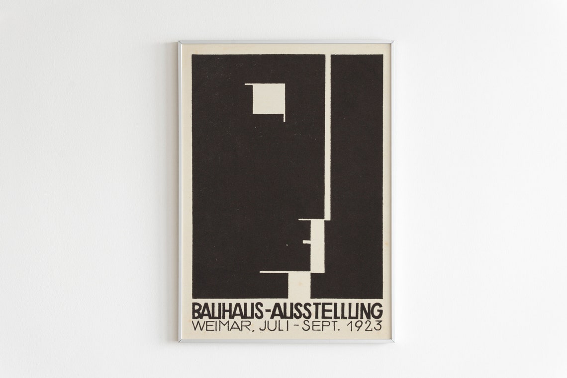 Bauhaus Ausstellung Weimar 1923 Black and White Abstract Poster
