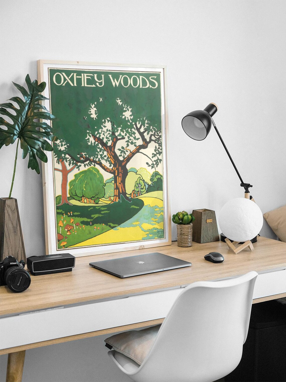 Oxhey Woods Vintage Woodland Forest Landscape Nature Art Poster - Image 2