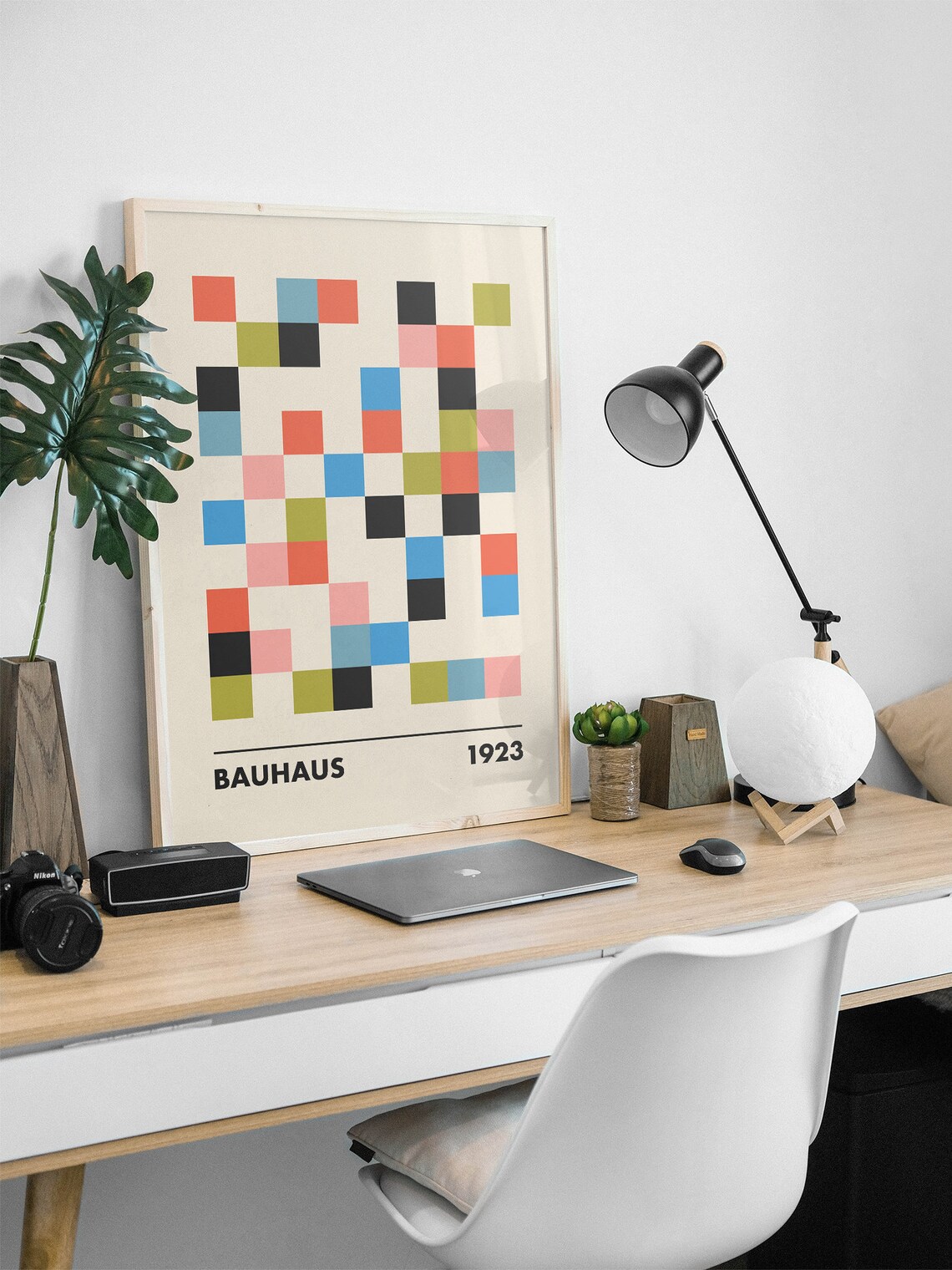 Bauhaus 1923 Scattered Color Squares Geometric Midcentury Art Poster - Image 2