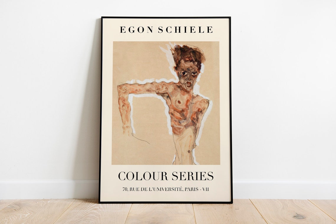 Egon Schiele Expressionist Figure Colour Series Exhibition Print - Image 2