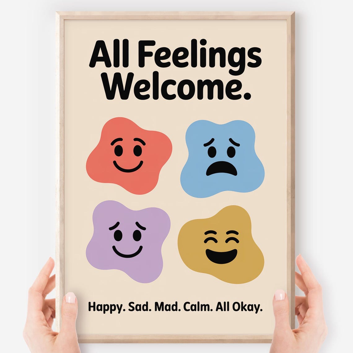 All Feelings Welcome Happy Sad Mad Calm Classroom SEL Feelings Poster
