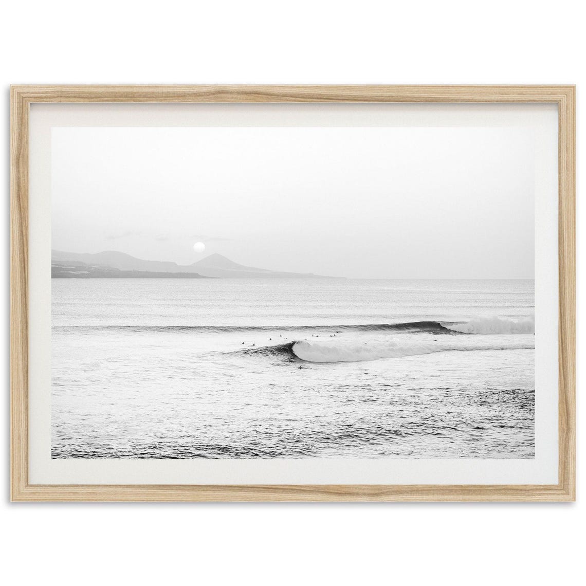 Ocean Surf Black and White Art Print