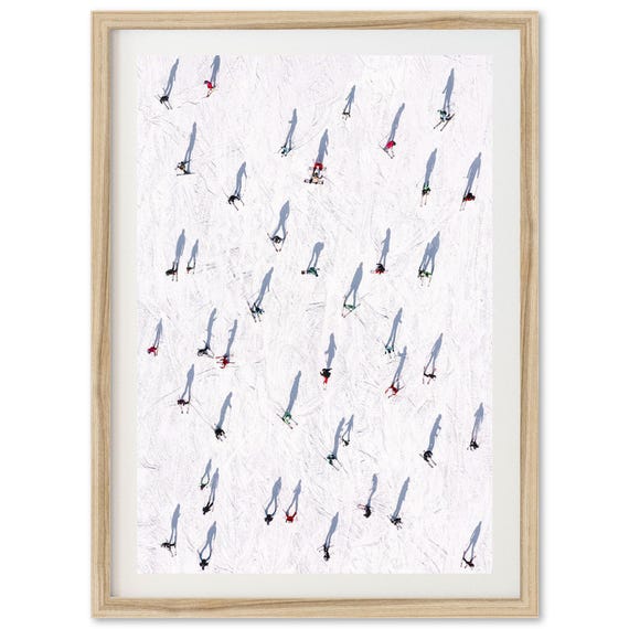 Mountain Ski Print, Winter Cabin Wall Art