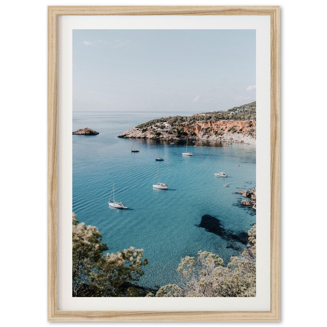 Ibiza Coastal Sailing Travel Poster, Fine Art