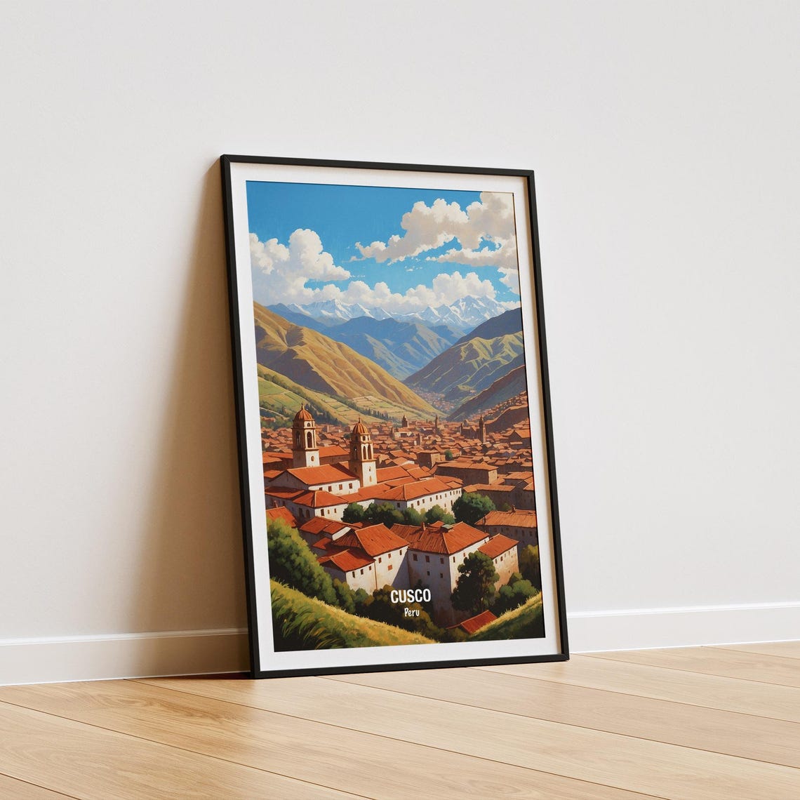 Cusco Peru Red Rooftop Old Town Beneath Tall Andean Peaks Poster - Image 5