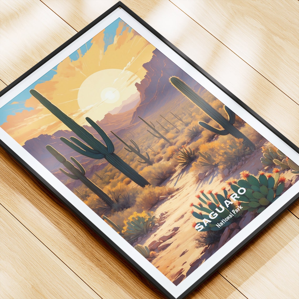 Saguaro National Park Giant Cactus Sunset Desert Trail Poster - Image 3